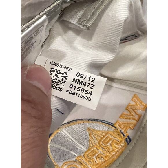 Adidas Mens White Blue NBA Golden State Warriors Adjustable Snapback Hat Cap - Picture 10 of 10